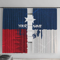 Flag Texas Fishing Window Curtain Personalized Hanging Fish and Hooks Graphic - Wonder Print Shop