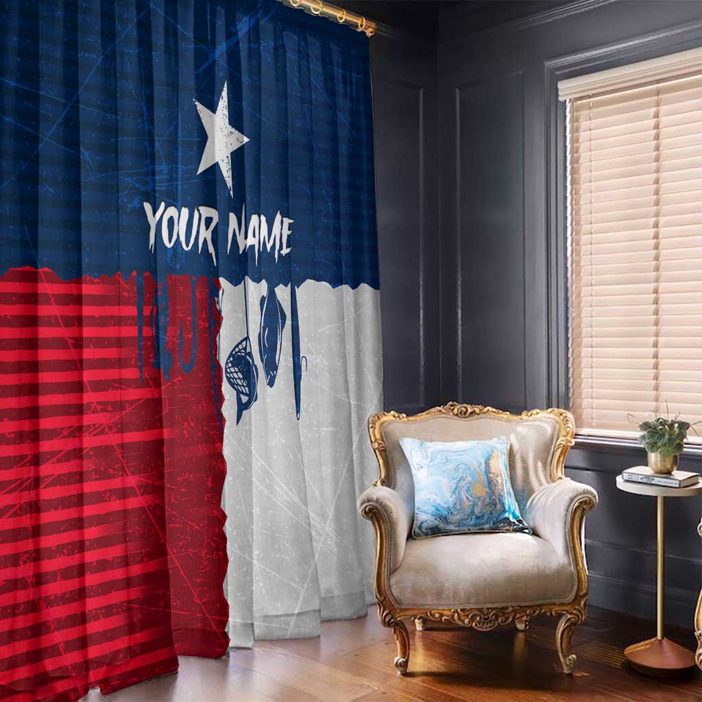 Flag Texas Fishing Window Curtain Personalized Hanging Fish and Hooks Graphic - Wonder Print Shop