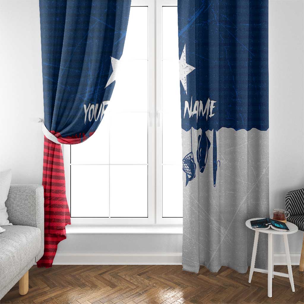 Flag Texas Fishing Window Curtain Personalized Hanging Fish and Hooks Graphic - Wonder Print Shop