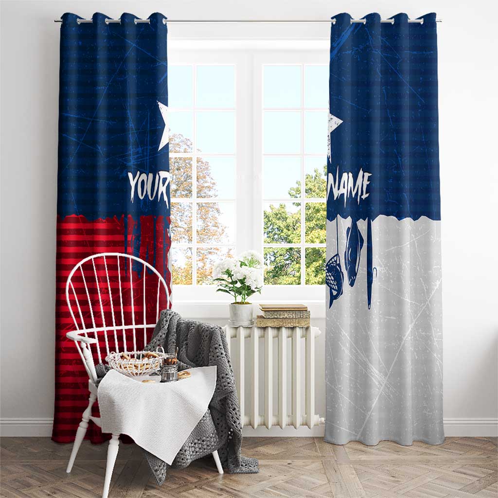 Flag Texas Fishing Window Curtain Personalized Hanging Fish and Hooks Graphic - Wonder Print Shop