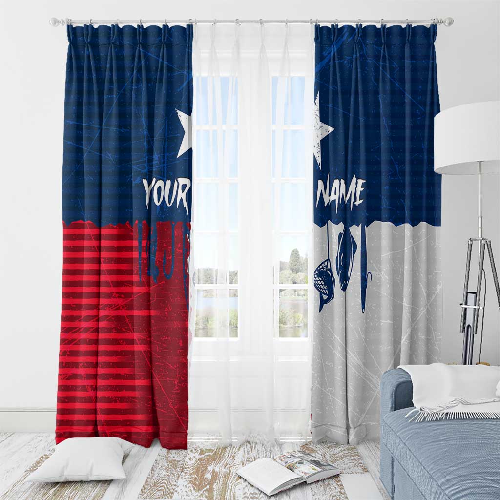 Flag Texas Fishing Window Curtain Personalized Hanging Fish and Hooks Graphic - Wonder Print Shop