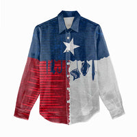 Flag Texas Fishing Women Casual Shirt Personalized Hanging Fish and Hooks Graphic - Wonder Print Shop