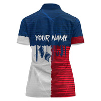 Flag Texas Fishing Women Polo Shirt Personalized Hanging Fish and Hooks Graphic - Wonder Print Shop