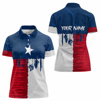 Flag Texas Fishing Women Polo Shirt Personalized Hanging Fish and Hooks Graphic - Wonder Print Shop
