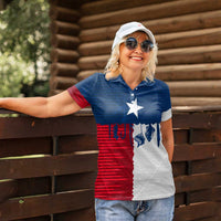 Flag Texas Fishing Women Polo Shirt Personalized Hanging Fish and Hooks Graphic - Wonder Print Shop