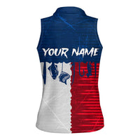 Flag Texas Fishing Women Sleeveless Polo Shirt Personalized Hanging Fish and Hooks Graphic - Wonder Print Shop