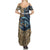 Catfish Fishing Personalized Summer Maxi Dress Blue Bass and Camo Reeds Background - Wonder Print Shop