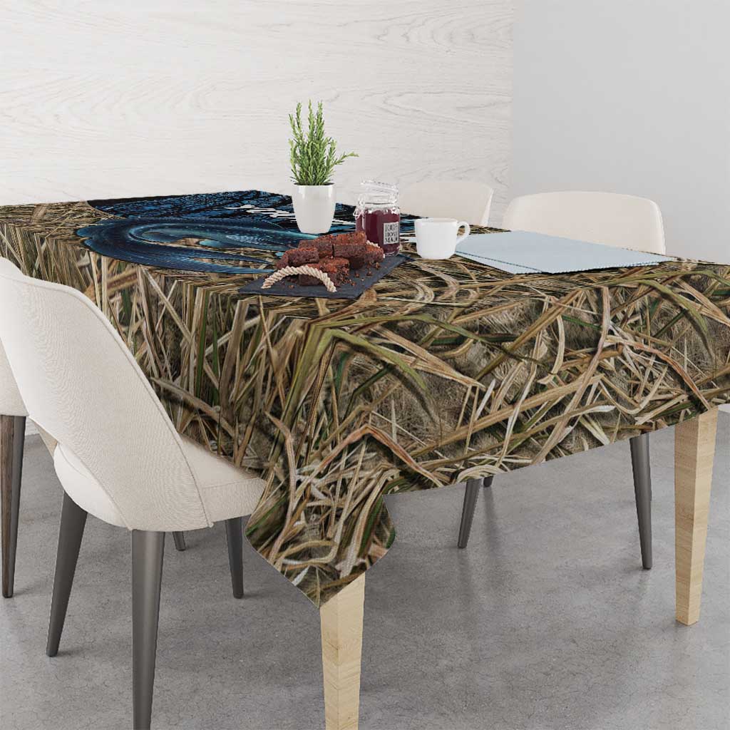 Catfish Fishing Personalized Tablecloth Blue Bass and Camo Reeds Background - Wonder Print Shop