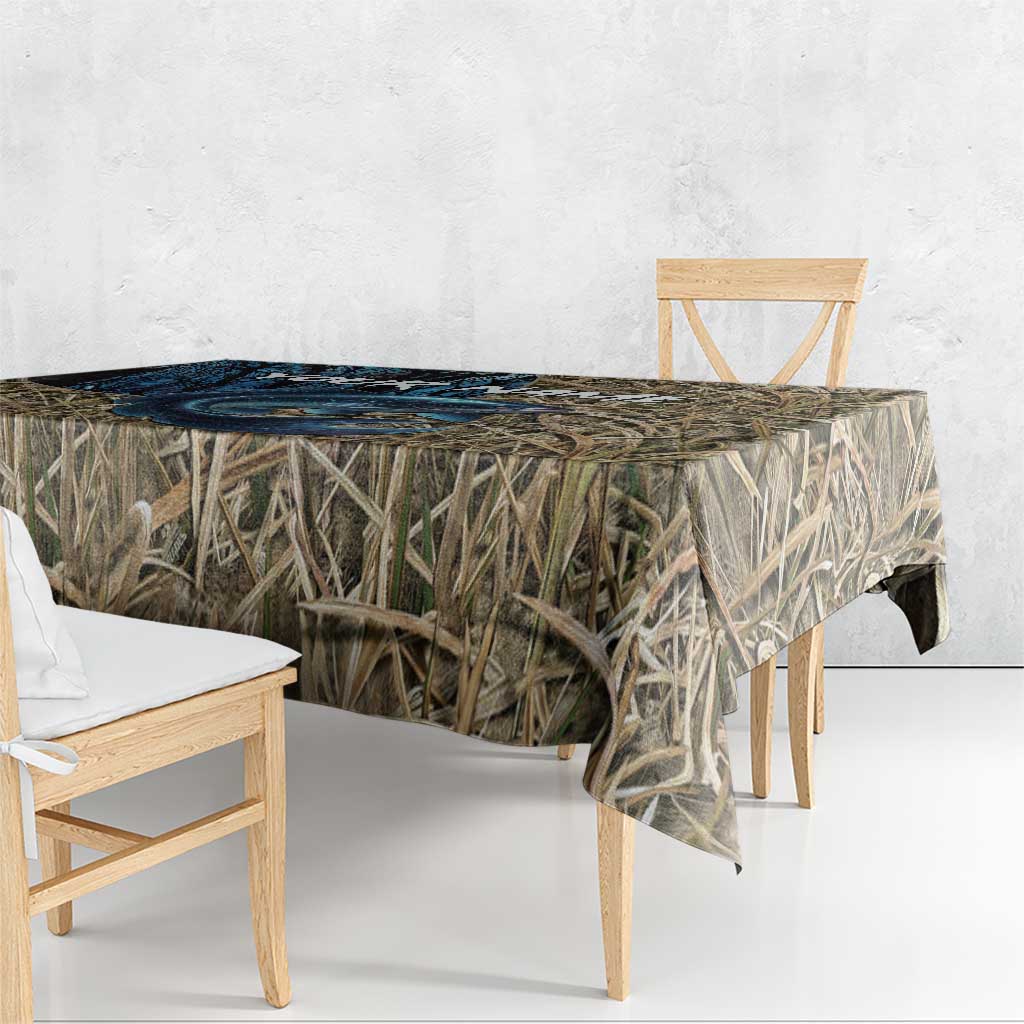 Catfish Fishing Personalized Tablecloth Blue Bass and Camo Reeds Background - Wonder Print Shop