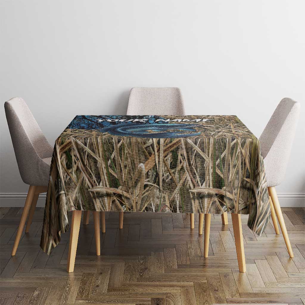 Catfish Fishing Personalized Tablecloth Blue Bass and Camo Reeds Background - Wonder Print Shop
