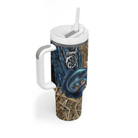Catfish Fishing Personalized Tumbler With Handle Blue Bass and Camo Reeds Background - Wonder Print Shop