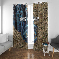Catfish Fishing Personalized Window Curtain Blue Bass and Camo Reeds Background - Wonder Print Shop