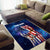 Bass Fishing Area Rug American Flag Patriotic and Cosmic Galaxy in Blue Red - Wonder Print Shop