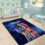 Bass Fishing Area Rug American Flag Patriotic and Cosmic Galaxy in Blue Red - Wonder Print Shop