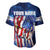 Bass Fishing Baseball Jersey American Flag Patriotic and Cosmic Galaxy in Blue Red - Wonder Print Shop