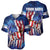 Bass Fishing Baseball Jersey American Flag Patriotic and Cosmic Galaxy in Blue Red - Wonder Print Shop
