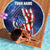 Bass Fishing Beach Blanket American Flag Patriotic and Cosmic Galaxy in Blue Red - Wonder Print Shop
