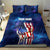 Bass Fishing Bedding Set American Flag Patriotic and Cosmic Galaxy in Blue Red - Wonder Print Shop