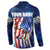 Bass Fishing Button Sweatshirt American Flag Patriotic and Cosmic Galaxy in Blue Red - Wonder Print Shop