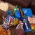 Bass Fishing 4 in 1 Can Cooler Tumbler American Flag Patriotic and Cosmic Galaxy in Blue Red - Wonder Print Shop