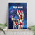 Bass Fishing Canvas Wall Art American Flag Patriotic and Cosmic Galaxy in Blue Red - Wonder Print Shop