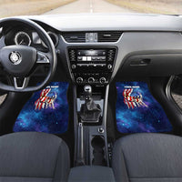 Bass Fishing Car Mats American Flag Patriotic and Cosmic Galaxy in Blue Red - Wonder Print Shop