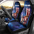 Bass Fishing Car Seat Cover American Flag Patriotic and Cosmic Galaxy in Blue Red - Wonder Print Shop