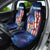 Bass Fishing Car Seat Cover American Flag Patriotic and Cosmic Galaxy in Blue Red - Wonder Print Shop