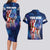 Bass Fishing Couples Matching Long Sleeve Bodycon Dress and Hawaiian Shirt American Flag Patriotic and Cosmic Galaxy in Blue Red - Wonder Print Shop