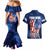 Bass Fishing Couples Matching Mermaid Dress and Hawaiian Shirt American Flag Patriotic and Cosmic Galaxy in Blue Red - Wonder Print Shop