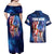 Bass Fishing Couples Matching Off Shoulder Maxi Dress and Hawaiian Shirt American Flag Patriotic and Cosmic Galaxy in Blue Red - Wonder Print Shop