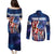 Bass Fishing Couples Matching Puletasi and Long Sleeve Button Shirt American Flag Patriotic and Cosmic Galaxy in Blue Red - Wonder Print Shop