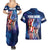Bass Fishing Couples Matching Summer Maxi Dress and Hawaiian Shirt American Flag Patriotic and Cosmic Galaxy in Blue Red - Wonder Print Shop