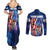 Bass Fishing Couples Matching Summer Maxi Dress and Long Sleeve Button Shirt American Flag Patriotic and Cosmic Galaxy in Blue Red - Wonder Print Shop