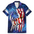 Bass Fishing Family Matching Mermaid Dress and Hawaiian Shirt American Flag Patriotic and Cosmic Galaxy in Blue Red - Wonder Print Shop