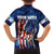 Bass Fishing Family Matching Off The Shoulder Long Sleeve Dress and Hawaiian Shirt American Flag Patriotic and Cosmic Galaxy in Blue Red - Wonder Print Shop