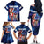 Bass Fishing Family Matching Off The Shoulder Long Sleeve Dress and Hawaiian Shirt American Flag Patriotic and Cosmic Galaxy in Blue Red - Wonder Print Shop