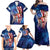 Bass Fishing Family Matching Off Shoulder Maxi Dress and Hawaiian Shirt American Flag Patriotic and Cosmic Galaxy in Blue Red - Wonder Print Shop