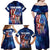 Bass Fishing Family Matching Off Shoulder Maxi Dress and Hawaiian Shirt American Flag Patriotic and Cosmic Galaxy in Blue Red - Wonder Print Shop