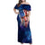 Bass Fishing Family Matching Off Shoulder Maxi Dress and Hawaiian Shirt American Flag Patriotic and Cosmic Galaxy in Blue Red - Wonder Print Shop