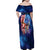 Bass Fishing Family Matching Off Shoulder Maxi Dress and Hawaiian Shirt American Flag Patriotic and Cosmic Galaxy in Blue Red - Wonder Print Shop