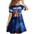 Bass Fishing Family Matching Summer Maxi Dress and Hawaiian Shirt American Flag Patriotic and Cosmic Galaxy in Blue Red - Wonder Print Shop