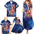 Bass Fishing Family Matching Summer Maxi Dress and Hawaiian Shirt American Flag Patriotic and Cosmic Galaxy in Blue Red - Wonder Print Shop