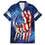 Bass Fishing Family Matching Summer Maxi Dress and Hawaiian Shirt American Flag Patriotic and Cosmic Galaxy in Blue Red - Wonder Print Shop