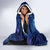 Bass Fishing Hooded Blanket American Flag Patriotic and Cosmic Galaxy in Blue Red - Wonder Print Shop