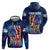 Bass Fishing Hoodie American Flag Patriotic and Cosmic Galaxy in Blue Red - Wonder Print Shop