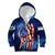 Bass Fishing Kid Hoodie American Flag Patriotic and Cosmic Galaxy in Blue Red - Wonder Print Shop