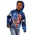Bass Fishing Kid Hoodie American Flag Patriotic and Cosmic Galaxy in Blue Red - Wonder Print Shop
