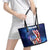 Bass Fishing Leather Tote Bag American Flag Patriotic and Cosmic Galaxy in Blue Red - Wonder Print Shop