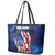 Bass Fishing Leather Tote Bag American Flag Patriotic and Cosmic Galaxy in Blue Red - Wonder Print Shop